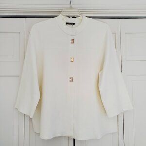 Alison Sheri Solid Knit Cardigan Ivory XL – Some stains present